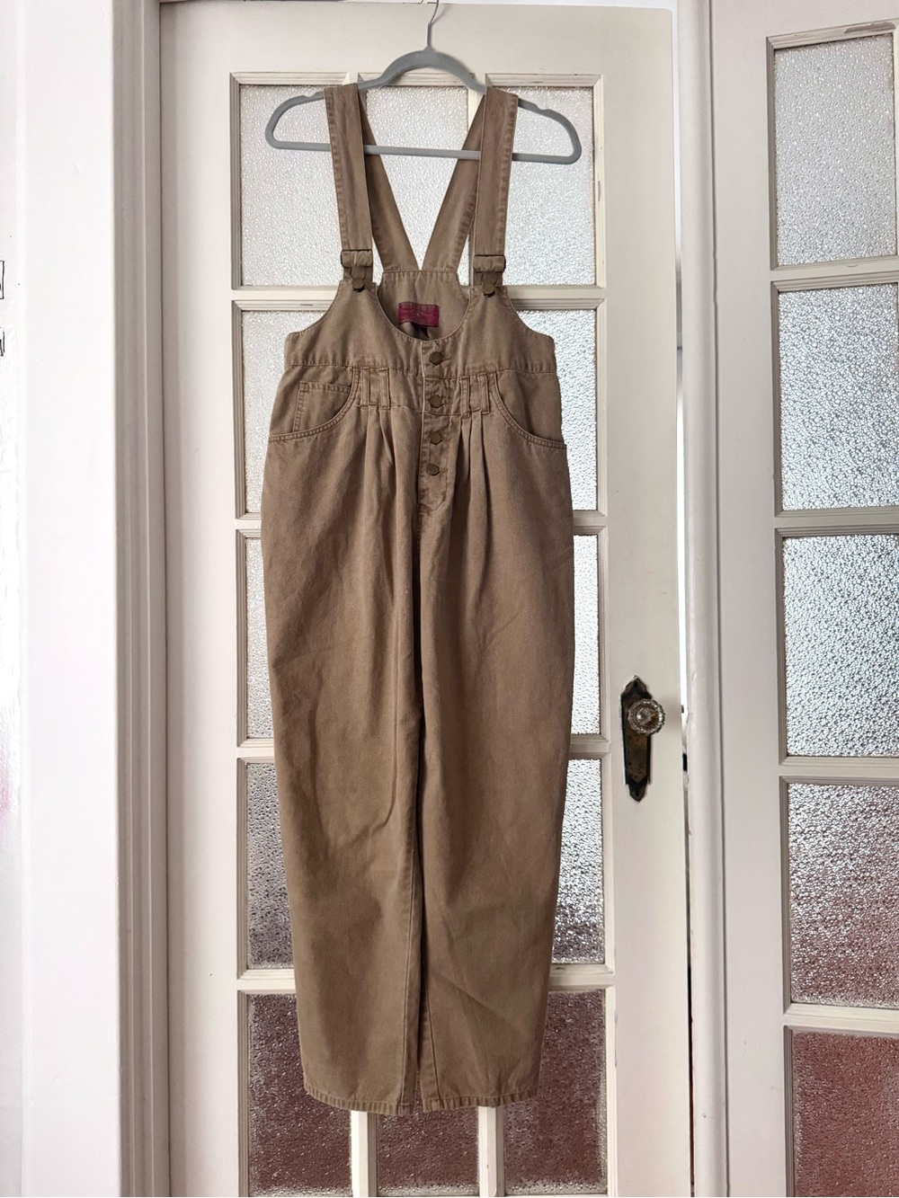 Vintage Pleated Highwaisted Overalls (khaki)
